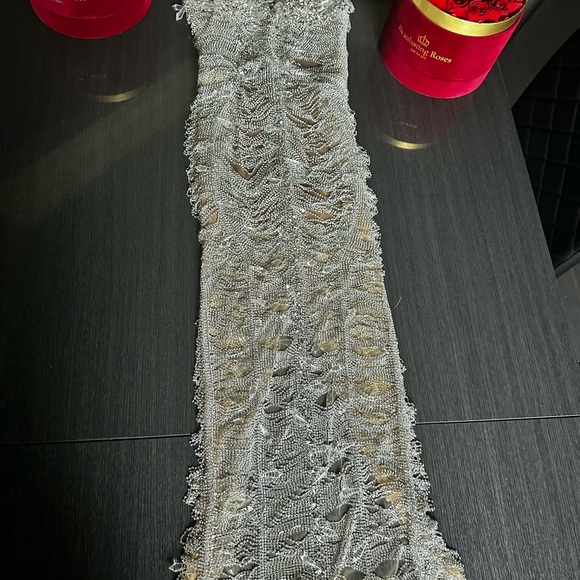 Elegant Silver Evening Gown - Women’s size small - Picture 5 of 7